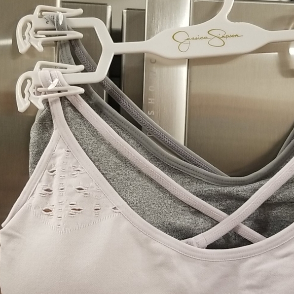 💕JESSICA SIMPSON💕 Seamless Bralettes (2 Pack) Lavender Gray Medium M NWT - Picture 3 of 13